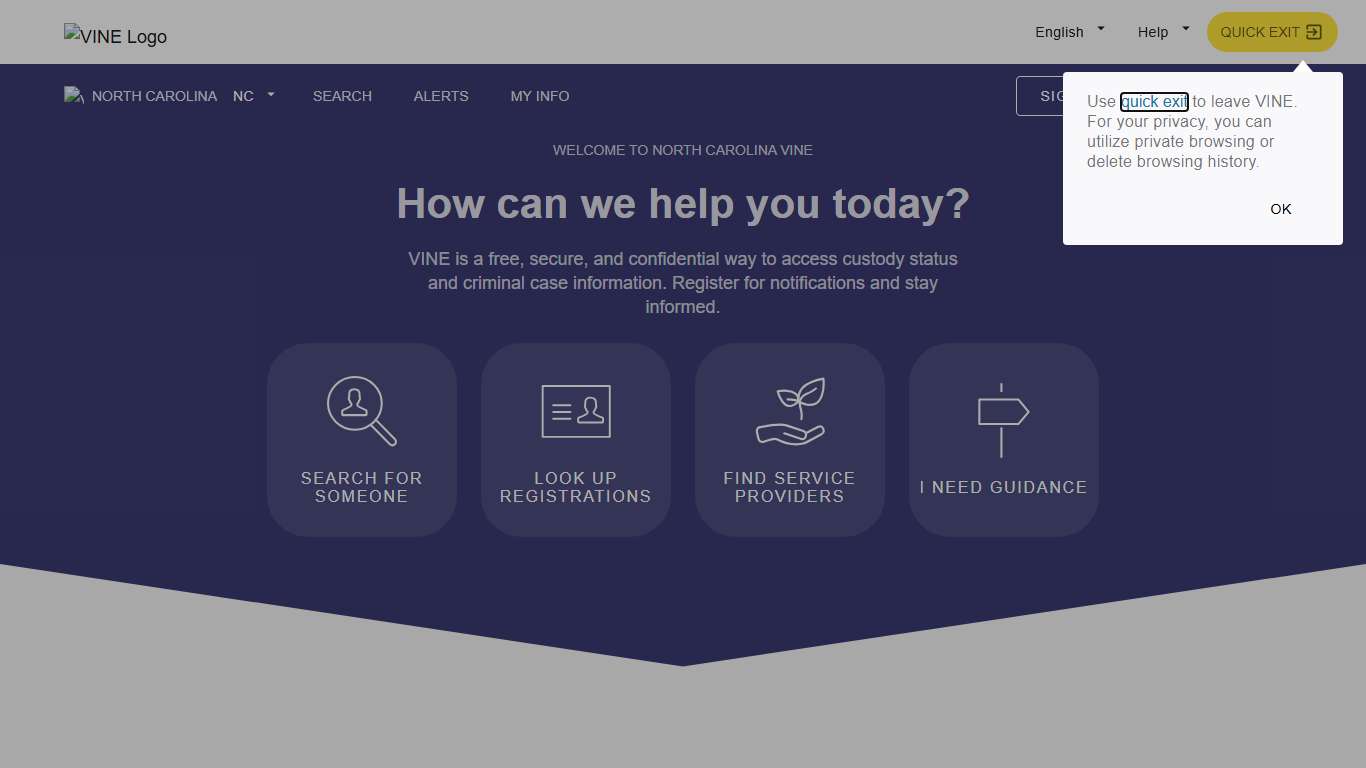 VINELink - North Carolina